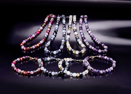 Schmuck-Set mit Kristallsteinen, 2-teilig