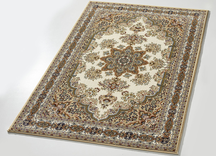 Klassisch - Orientalisch anmutende Brücken und Teppiche, in Größe 111 (Brücke, 60x110 cm) bis 305 (Teppich rund, ø 160 cm), in Farbe BEIGE Ansicht 1