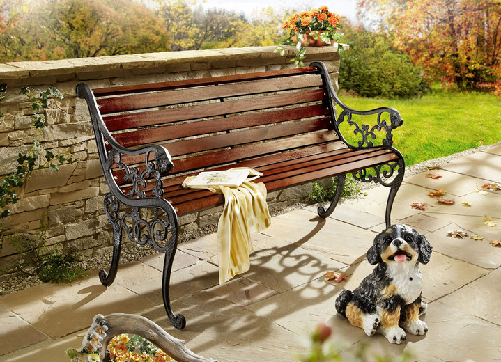 Garten - 2-Sitzer-Gartenbank Strassburg, in Farbe SCHWARZ-BRAUN Ansicht 1