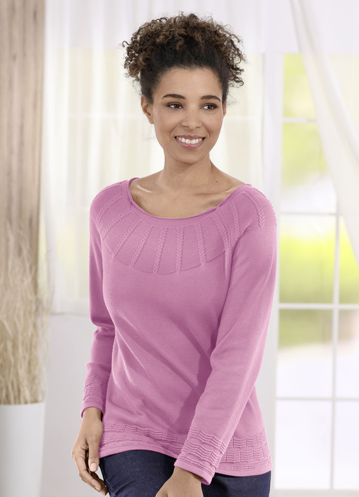 Pullover & Strickmode - Pullover in Strukturmix, in Größe 036 bis 052, in Farbe ROSENHOLZ Ansicht 1
