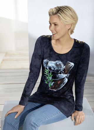 Longshirt mit Motiv-Inkjet-Druck in 2 Farben