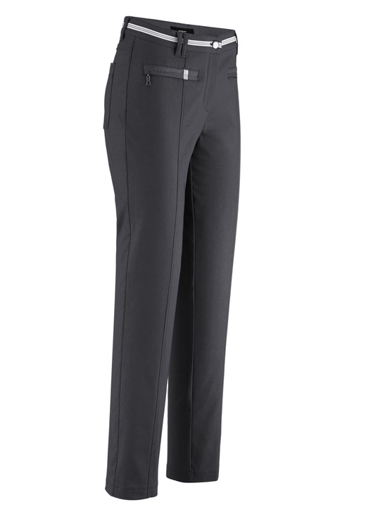 Hosen mit Knopf- und Reissverschluss - Hose mit sportivem Chic, in Größe 018 bis 052, in Farbe DUNKELGRAU MEL. Ansicht 1