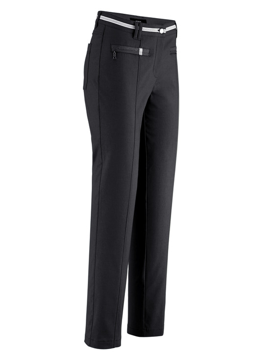 Hosen mit Knopf- und Reissverschluss - Hose mit sportivem Chic, in Größe 018 bis 052, in Farbe SCHWARZ Ansicht 1