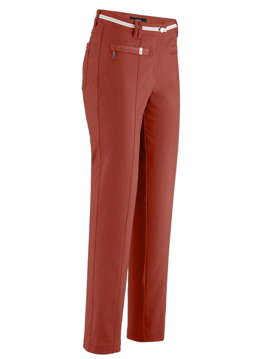 Hosen mit Knopf- und Reissverschluss - Hose mit sportivem Chic, in Größe 018 bis 052, in Farbe TERRA Ansicht 1
