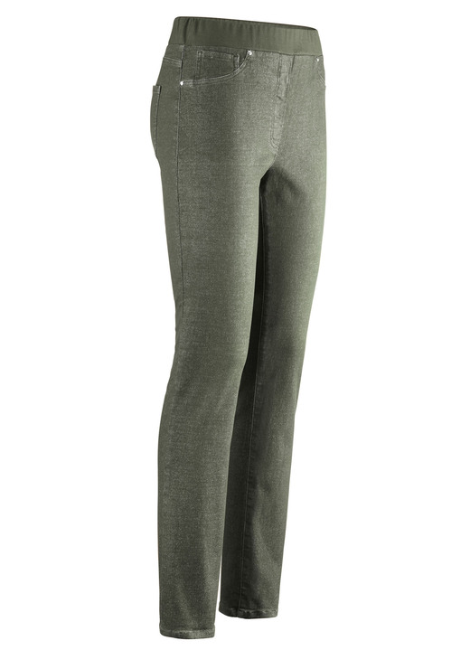 Hosen in Schlupfform - Jeans in bequemer Schlupfform, in Farbe OLIV MELIERT Ansicht 1
