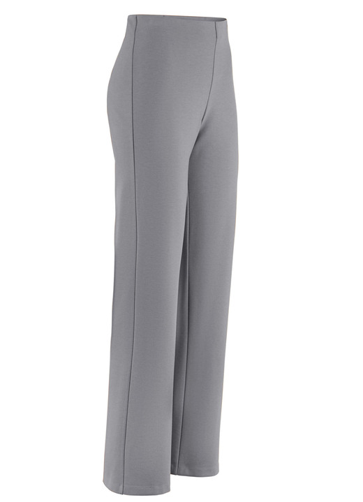 Hosen in Schlupfform - Jerseyhose mit ausgestellter Fußweite, in Größe 018 bis 092, in Farbe MITTELGRAU Ansicht 1