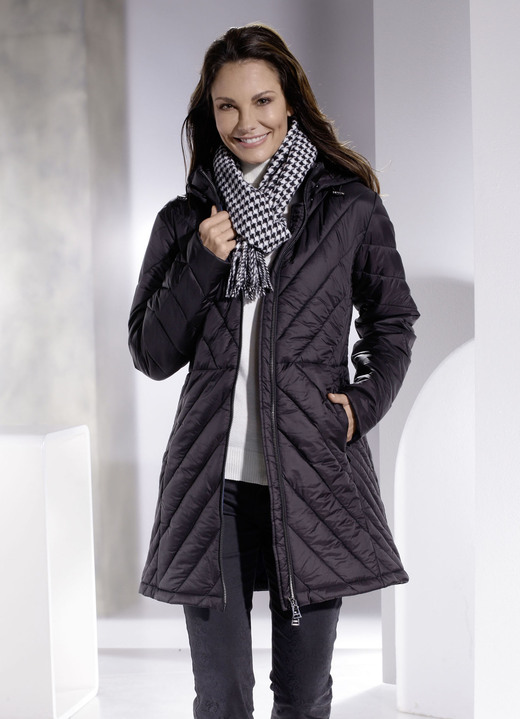 Lang - Funktions-Longjacke mit 2-Wege-Reissverschluss, in Farbe SCHWARZ