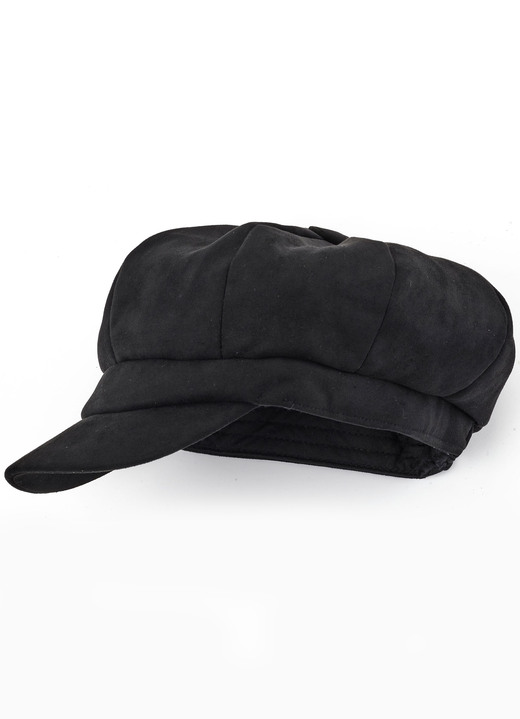 Mützen & Hüte - Elegante Damen-Ballonmütze, mit rückwärtigem Elastikeinsatz Mützen & Hüte - Elegante Damen-Ballonmütze, mit rückwärtigem Elastikeinsatz, in Farbe SCHWARZ
