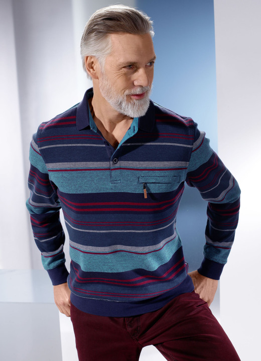Sweatshirts - Sweatshirt von «Hajo», in Größe 046 bis 062, in Farbe MARINE-PETROL-ROT