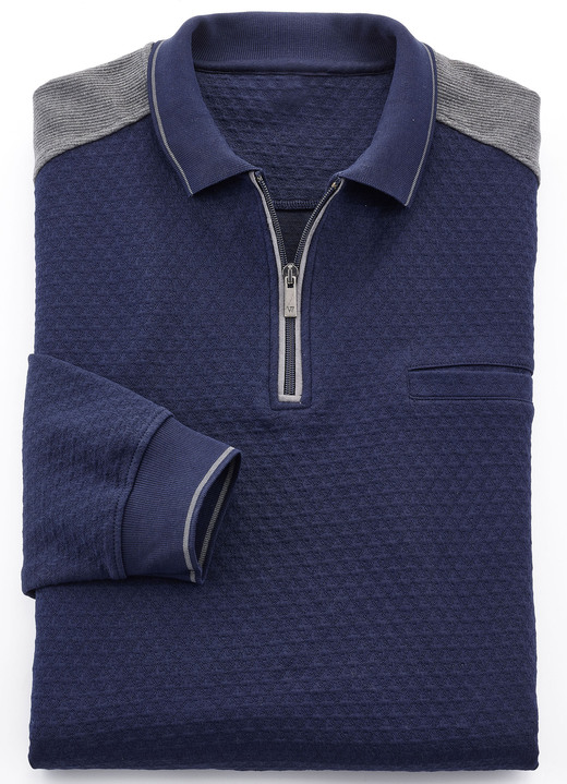 - Poloshirt , in Größe 046 bis 062, in Farbe MARINE-GRAU