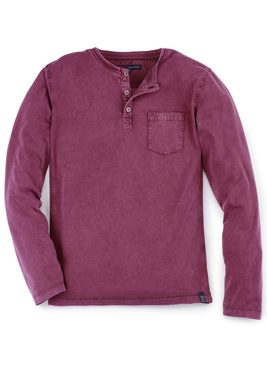 Sweatshirts - Langarm-Shirt von «Paddock's» in 3 Farben, in Größe 4XL (62) bis XXL (58), in Farbe BORDEAUX Ansicht 1