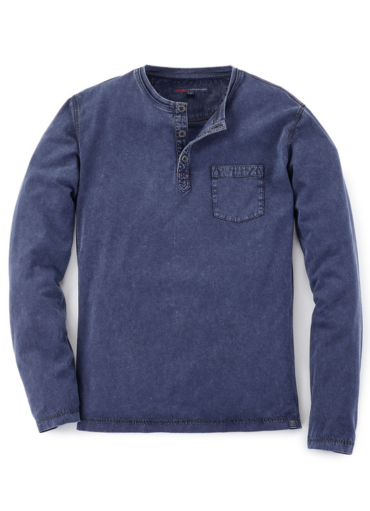 - Langarm-Shirt von «Paddock's» in 3 Farben, in Größe 4XL (62) bis XXL (58), in Farbe MARINE