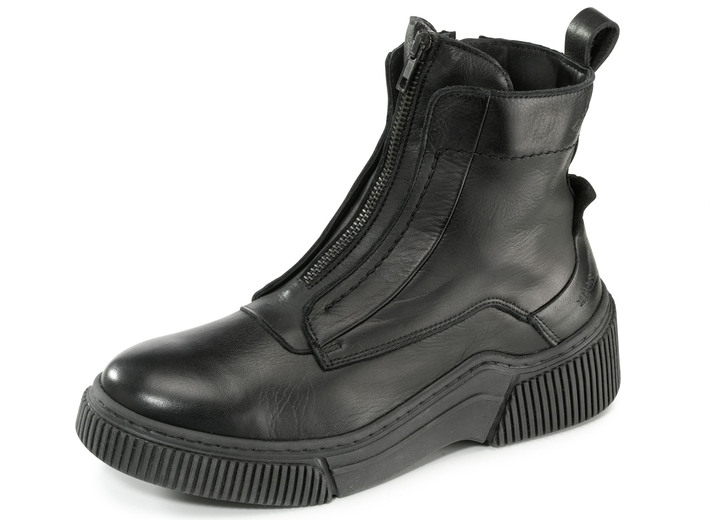 Stiefel & Stiefeletten - Libelle Bootie aus Nappaleder mit Zier-Reissverschluss, in Größe 036 bis 042, in Farbe SCHWARZ Ansicht 1