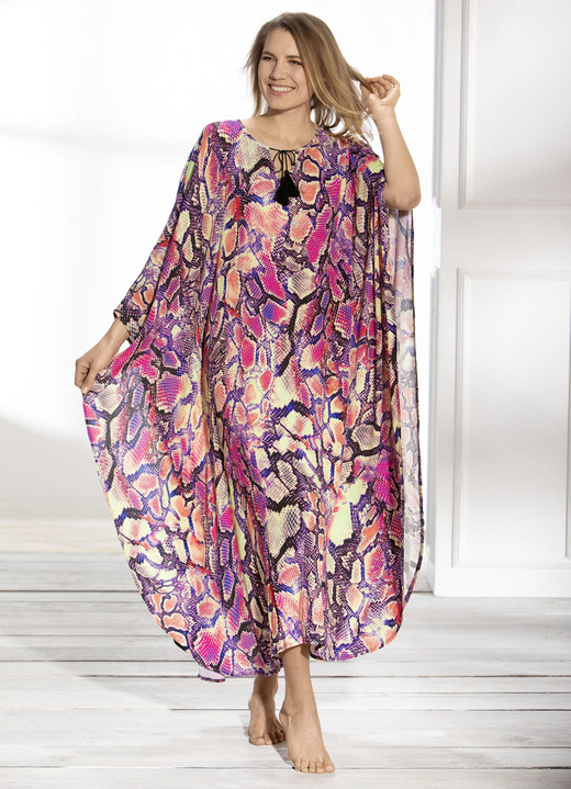 Homewear & Freizeitmode - Kaftan von Comodo in Schlupfform, in Größe L bis XXL, in Farbe LILA-PINK-BUNT