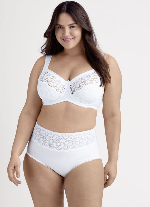 - Miss Mary Bügel-BH mit Elastikspitze, in Größe 085 bis 105, in Cup B, in Farbe WEISS Ansicht 1