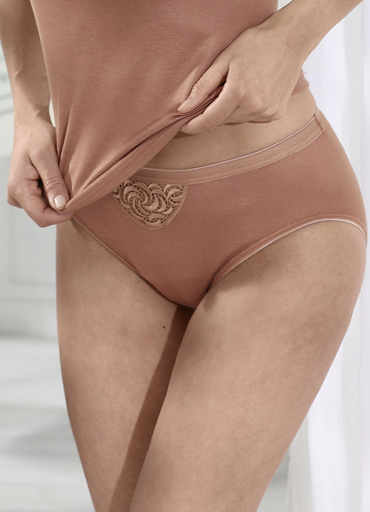 Slips - Speidel Zweierpack Slips mit Stickereimotiv, in Größe 038 bis 050, in Farbe NOUGAT Ansicht 1