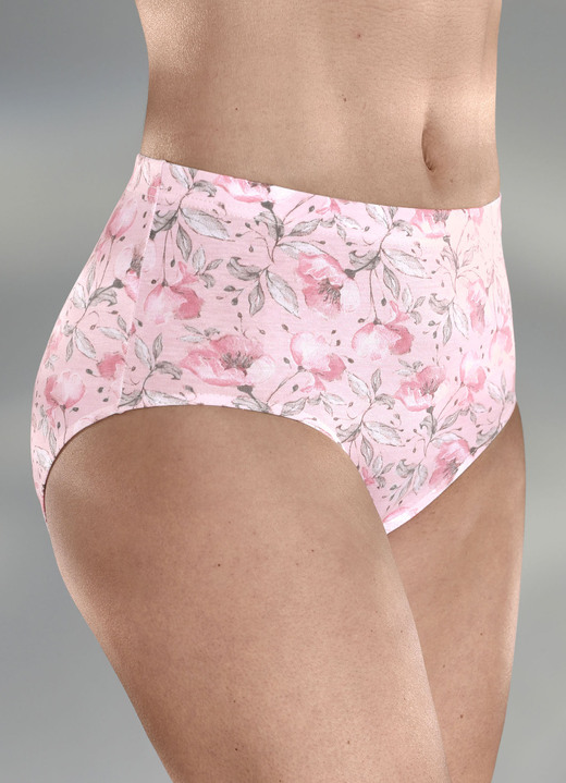 Slips - Viererpack Slip mit Floraldruck, in Größe 038 bis 054, in Farbe ROSÉ-BUNT Ansicht 1