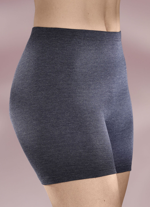 Tagwäsche - Pompadour Zweierpack Longpants mit Gummizug im Bund, in Größe 038 bis 044, in Farbe MARINE MELIERT Ansicht 1