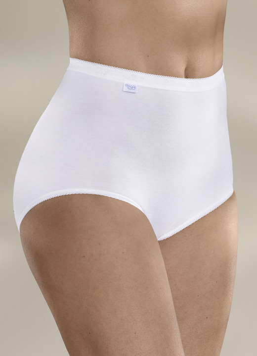 Slips - Sloggi Dreierpack Maxi Slip mit elastischen Abschlüssen , in Größe 038 bis 058, in Farbe WEISS Ansicht 1