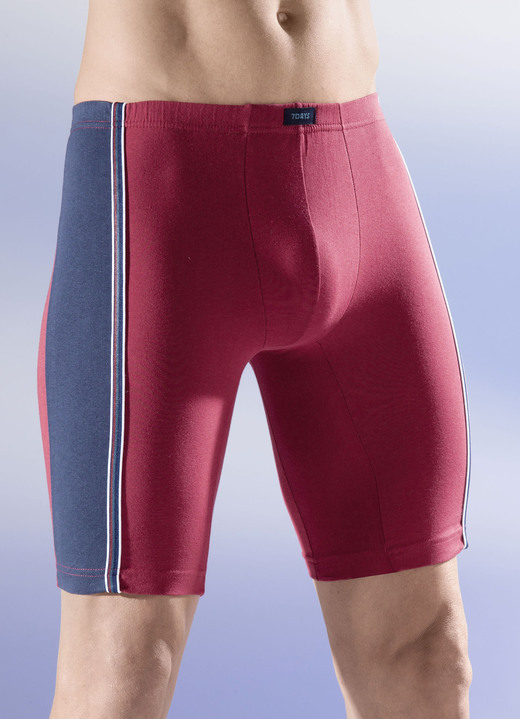 Pants & Boxershorts - Dreierpack Longpants mit Dehnbund, in Größe 3XL bis XXL, in Farbe 1X BORDEAUX-, 1X PETROL-, 1X GRAU MELIERT-BUNT
