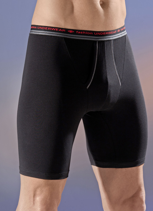 Pants & Boxershorts - Dreierpack Longpants mit Elastikbund, in Größe 005 bis 011, in Farbe SCHWARZ