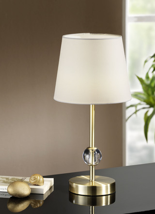 Stilvolle Tischlampe aus altmessingfarbenem Metall