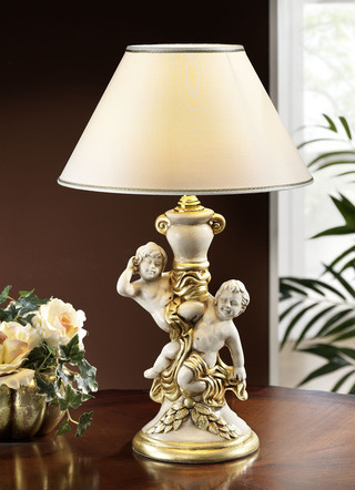 In Handarbeit hergestellte und handbemalte Tischlampe