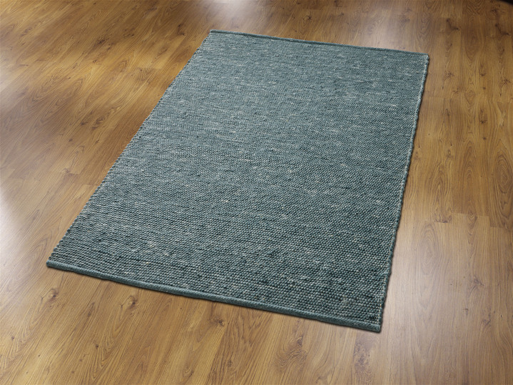 Modern - Handgewebte Brücken und Teppiche aus reiner Naturfaser, in Größe 101 (Brücke, 40x 60 cm) bis 279 (Teppich, 190x290 cm), in Farbe PETROL Ansicht 1