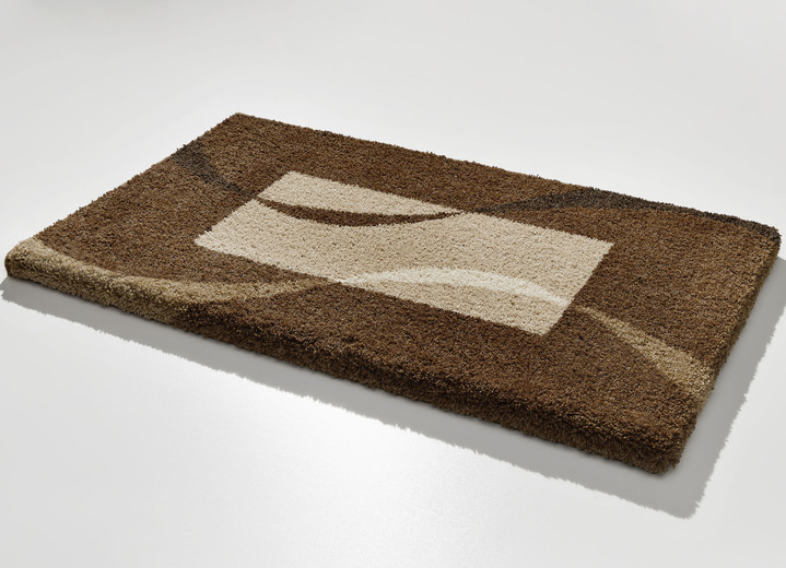 - Wunderbar weiche Badgarnitur von Grund, in Größe 100 (Vorleger halbrund, 50/ 80 cm) bis 112 (WC-Deckelbezug, 47/ 50 cm), in Farbe BEIGE-BRAUN Ansicht 1