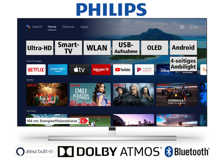 - Philips 4K-Ultra-HD OLED-Fernseher, in Farbe SILBER Ansicht 1