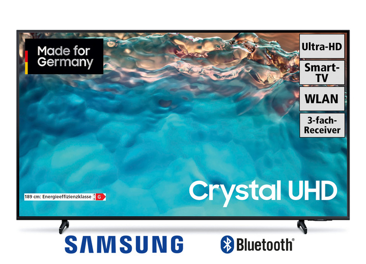 Fernseher - Samsung 4K-Ultra-HD-LED-Fenseher mit Smart-TV und WLAN, in Farbe SCHWARZ Ansicht 1