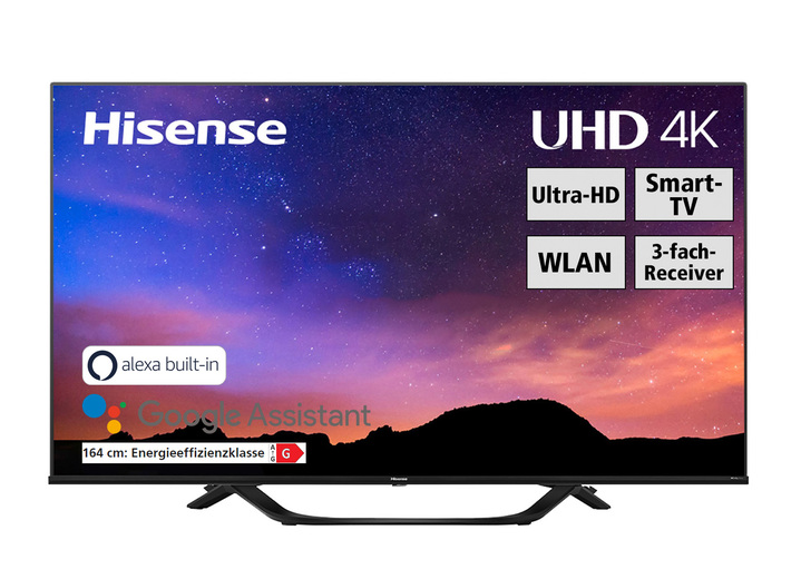 Fernseher - Hisense 4K Smart-TV in 4K Ultra-HD, in Farbe SCHWARZ Ansicht 1