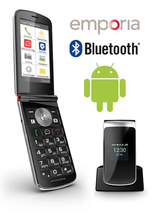 Mobil-Telefone - Emporia TOUCHsmart2 Klapp-Smartphone, in Farbe SCHWARZ-SILBER Ansicht 1