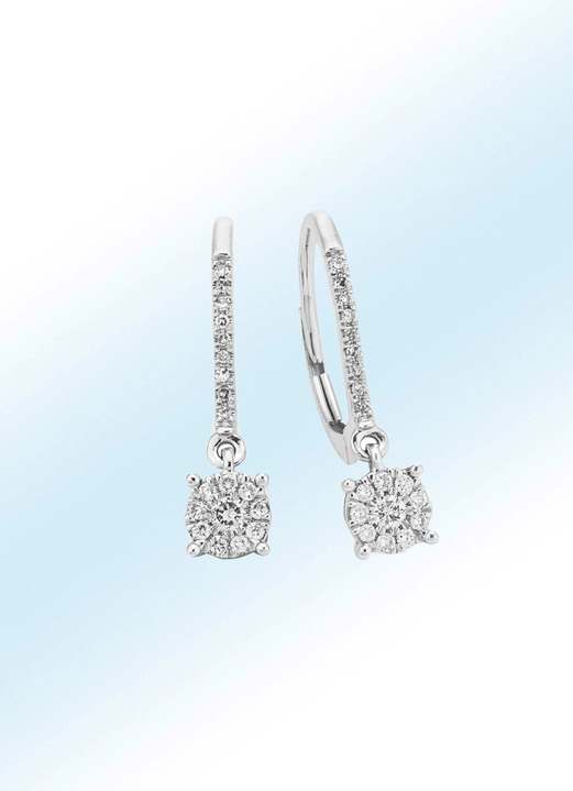 - Creolen mit Brillanten und Diamanten, in Farbe  Ansicht 1