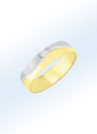 Brillant Trauring in Bicolor