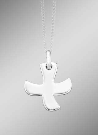 Moderner Taizé-Kreuz-Anhänger aus Silber