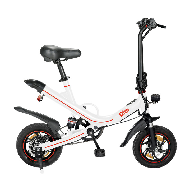 Akku-Zweiräder - 14-Zoll Elektro-Kompaktrad mit 250 Watt Permanent-Magnetmotor, in Farbe WEISS Ansicht 1