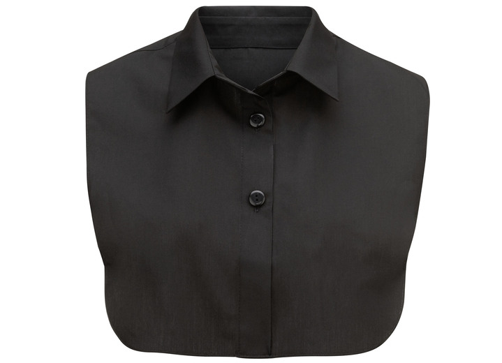 Kurzarm - Klaus Modelle, Damen-Blusenkragen, aus feinem Popeline, in Größe 1 (38-42) bis 3 (48-52), in Farbe SCHWARZ Ansicht 1