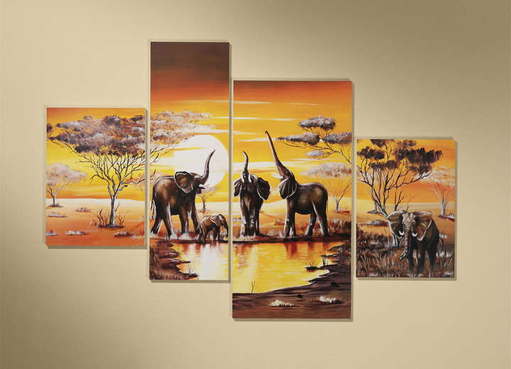 Tiere - 4-teiligen Bilder-Set , in Farbe ORANGE-BRAUN