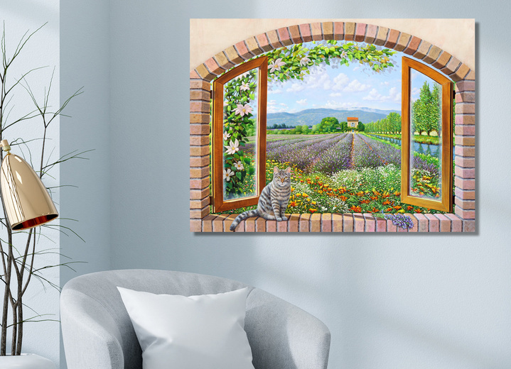 Landschaft - Hochwertiger Kunstdruck mit Schwebeeffekt, in Farbe BUNT Ansicht 1
