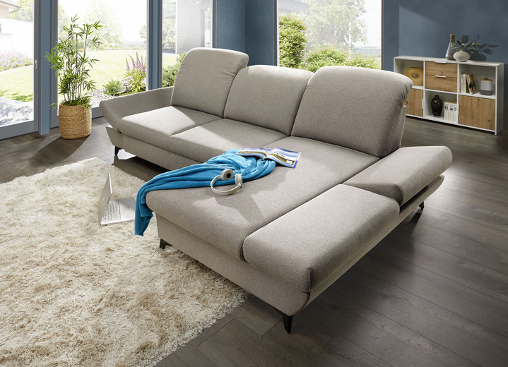 - Polsterecke mit Bettfunktion und verstellbaren Kopfstützen, in Farbe BEIGE