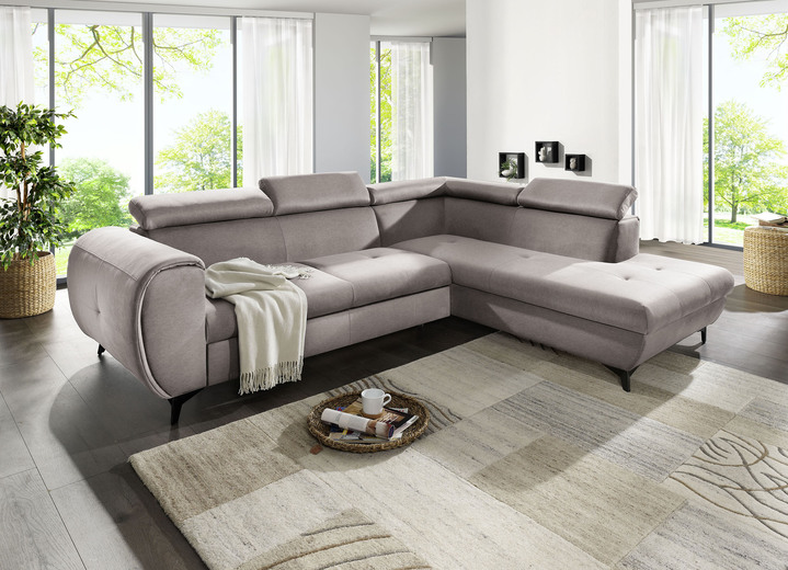 - Polsterecke mit Bettfunktion und Bettkasten, in Farbe CREME Ansicht 1