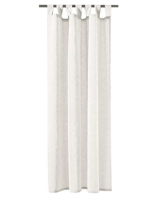 Klassisch - Übergardine in Leinenoptik, in Größe 358 (H145xB140 cm) bis 456 (H245xB140 cm), in Farbe NATUR, in Ausführung Mit Schlaufen Ansicht 1