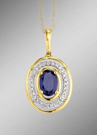 Anhänger mit Safir und Diamanten