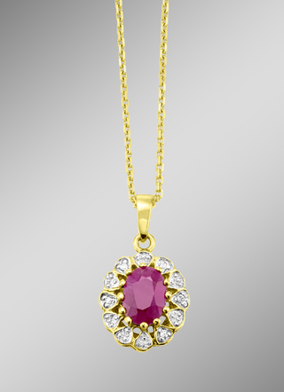 Anhänger mit Diamanten und Rubin