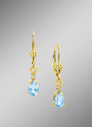 Ohrringe mit Blautopas und Diamanten
