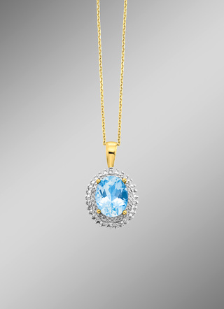 Anhänger mit Diamanten und Blautopas