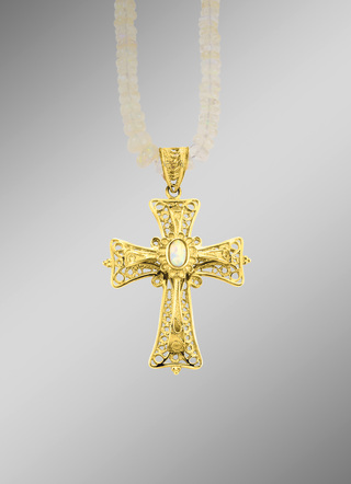 Kreuz-Anhänger mit Opal