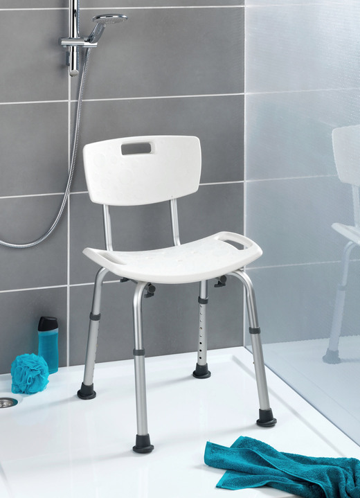 Badhilfen - 2-in-1 Badestuhl/-hocker für sicheres Baden und Duschen, in Farbe WEISS Ansicht 1