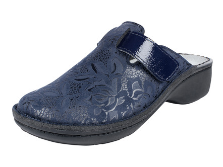 Clog mit glänzendem Klettriegel